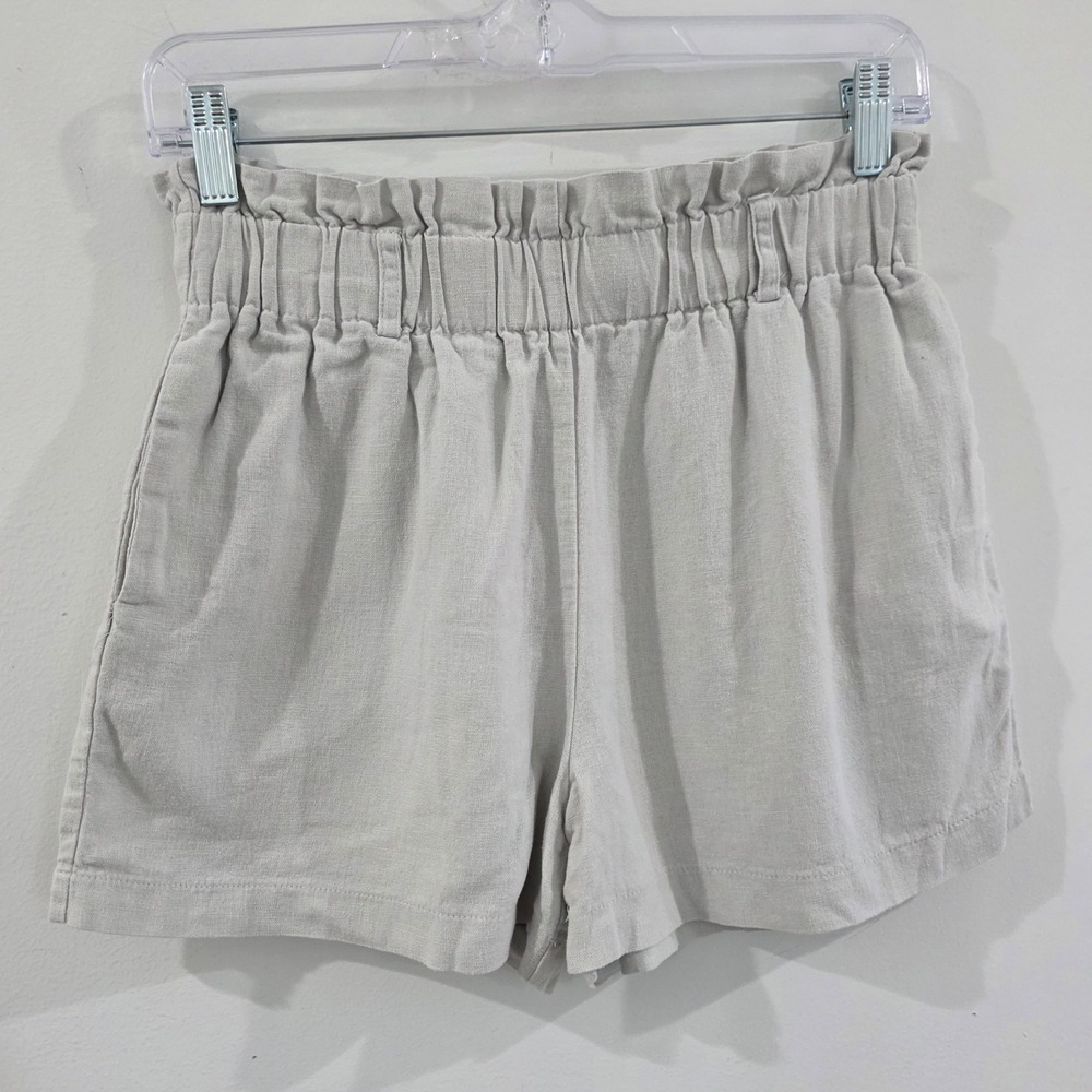 Altard‎ State Womens Linen Shorts Size Medium Gray Paperbag Beach Summer